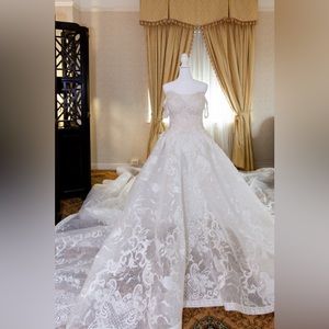Julia Kontogruni Wedding Dress Ball Gown Off the Shoulder European Hand Made